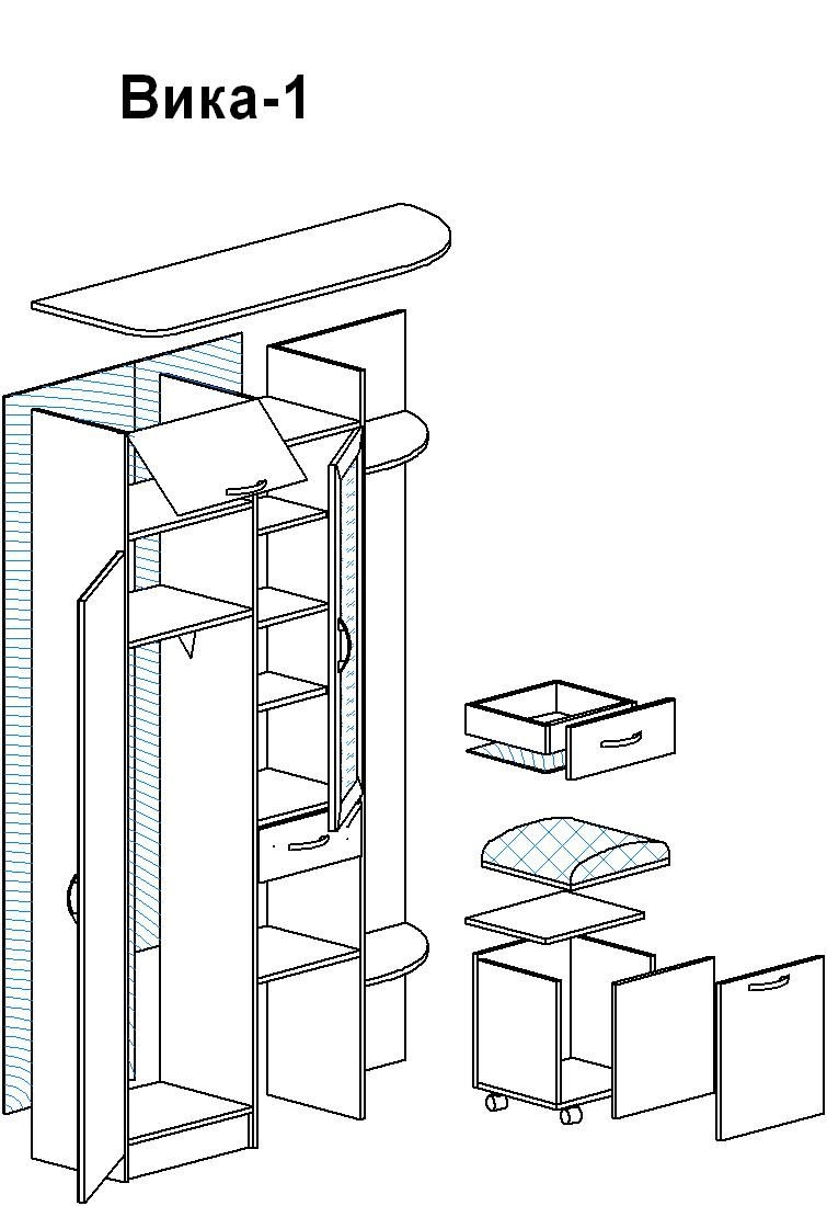 Модульная прихожая Вика 1